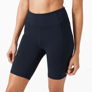 Lululemon Navy Invigorate High Rise 7” Shorts